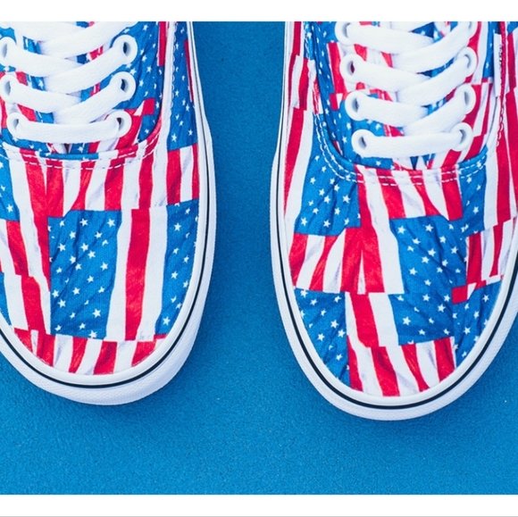 Authentic Vans  Stars Stripes American Flags Mens 11.5 3053 - Picture 8 of 10